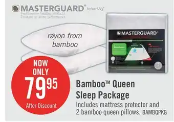 The Brick Masterguard Natural Bamboo Queen Mattress Protector with 2 Queen Pillows offer