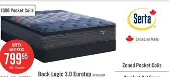 The Brick Serta Back Logic 3.0 Eurotop Plush Queen Mattress offer