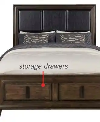 The Brick Kane Platform Storage Bed with Headboard & Frame, Vegan Leather, Brown - Queen Size offer