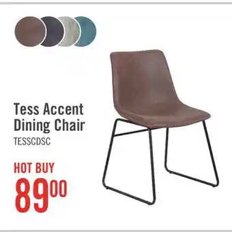The Brick Tess Dining Chair with Leather-Look Fabric, Metal - Brown offer