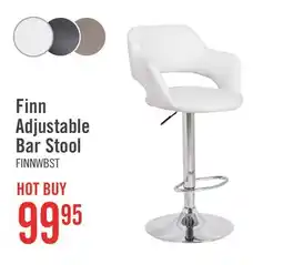 The Brick Finn Barstool with Swivel & Adjustable Seat, Vegan Leather Fabric, Metal - White offer