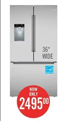 The Brick Bosch 36 26 Cu. Ft. 100 Series Smart French-Door Refrigerator - Stainless Steel - B36FD10ENS offer