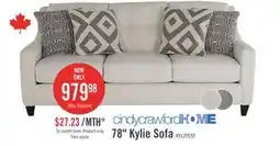 The Brick Made in Canada Cindy Crawford Home Kylie 78 Linen-Look Sofa with Wood Legs - Zeus Pearl offer