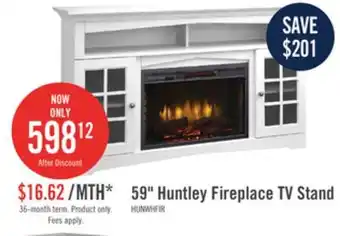 The Brick Huntley 59 Electric Fireplace TV Stand with Storage and Cable Management for TVs up to 65- White offer