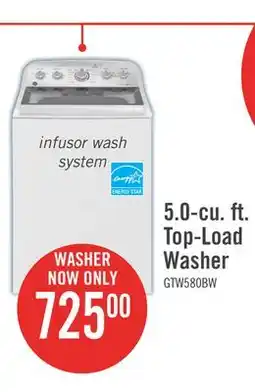 The Brick GE 5 Cu. Ft. Top-Load Infusor Washer with SaniFresh - GTW580BMRWS offer