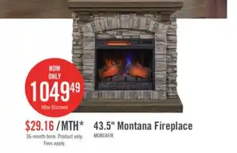 The Brick Montana 43.5 Rustic Electric Fireplace - Grey Stone offer