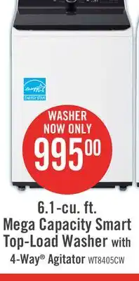 The Brick LG 6.1 Cu. Ft. Smart Top-Load High-Efficiency Washer - White - WT8405CW offer