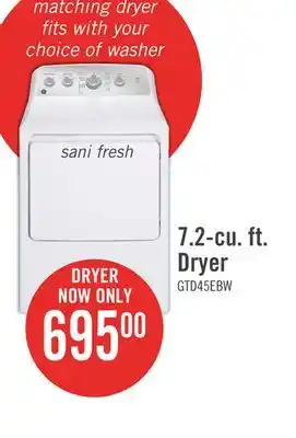 The Brick GE 7.2 Cu. Ft. Electric Dryer with SaniFresh Cycle - GTD45EBMRWS offer