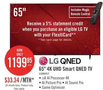 The Brick LG 65 4K Quantum Dot Nanocell HDR10 120Hz AMD FreeSync Smart TV (65QNED85TUA) offer