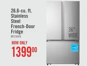 The Brick Hisense 36 26.6 Cu. Ft. French-Door Refrigerator - Titanium - RF27A3FSE offer