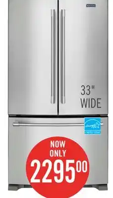 The Brick Maytag 33 22 Cu. Ft. French-Door Refrigerator - Fingerprint Resistant Stainless Steel - MRFF5033PZ offer