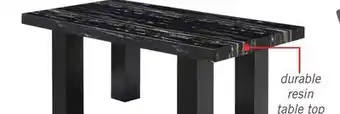 The Brick Burk Dining Table with Epoxy Resin Marble-Look Top, 72W - Black offer