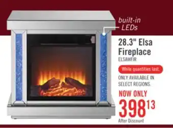 The Brick Elsa 28.3 Glam LED Electric Fireplace - Silver and Glass offer