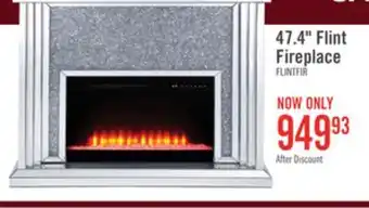 The Brick Flint 47.4 Glam Electric Fireplace - Silver and Glass offer