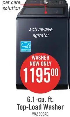 The Brick Samsung 6.1 Cu. Ft. Top-Load Washer - Navy - WA53CG7155ADA4 offer