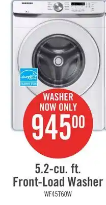 The Brick Samsung 5.2 Cu. Ft. Front-Load Washer - White - Stackable - WF45T6000AW/A5 offer