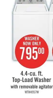 The Brick Whirlpool 4.4 Cu. Ft. Top-Load Washer - White - WTW4957PW offer