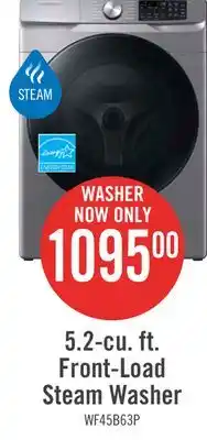 The Brick Samsung 5.2 Cu. Ft. Front-Load Steam Washer - Grey - Stackable - WF45B6300AP/US offer
