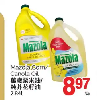 T&T Supermarket MAZOLA CORN/CANOLA OIL, 2.84L offer