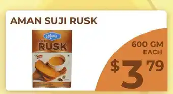 Food World Supermarket AMAN SUJI RUSK offer