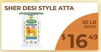 Food World Supermarket SHER DESI STYLE ATTA offer