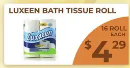 Food World Supermarket LUXEEN BATH TISSUE offer