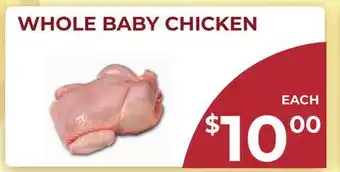 Food World Supermarket WHOLE BABY CHICKEN T BONE STEAK offer