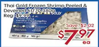 Sunny Food Mart Thai Gold Frozen Shrimp Peeled & Deveined 61/70 offer