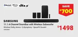 Visions Electronics SAMSUNG 11.1.4-Channel Soundbar with Wireless Subwoofer offer