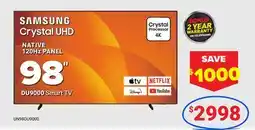 Visions Electronics SAMSUNG DU9000 Smart TV 98 NATIVE 120Hz PANEL offer