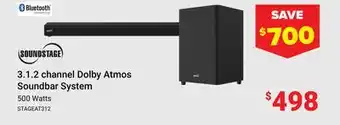 Visions Electronics 3.1.2 channel Dolby Atmos Soundbar System offer