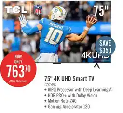 The Brick TCL 75 4K UHD LED HDR Pro+ 60Hz Google Smart TV (75S551G-CA) offer