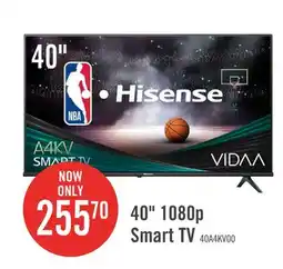The Brick HISENSE 40 1080p HD Full Array LCD 60Hz VIDAA Smart TV (40A4KV) offer