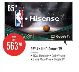 The Brick Hisense 65 4K UHD HDR10 Dolby Vision 60Hz Google Smart TV (65A68N) offer