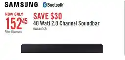 The Brick SAMSUNG 2.0 CH Dolby Digital 2.0 DTS 2.0 Soundbar with Built-In Subwoofer (HW-C400/ZC) offer