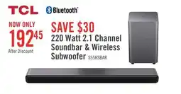 The Brick TCL 2.1 CH Bluetooth Dolby Atmos DTS Virtual:X Soundbar with Wireless Subwoofer (S55H) offer