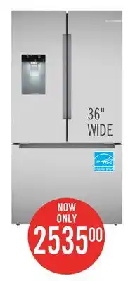 The Brick Bosch 36 26 Cu. Ft. 100 Series Smart French-Door Refrigerator - Stainless Steel - B36FD10ENS offer