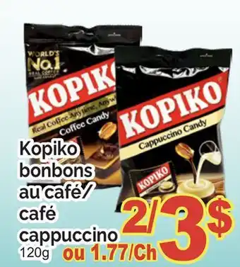 T&T Supermarket KOPIKO BONBONS AU CAFÉ/ CAFÉ CAPPUCCINO 120G offer