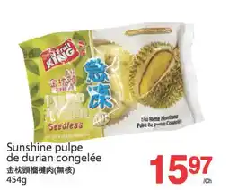 T&T Supermarket SUNSHINE PULPE DE DURIAN CONGELÉE, 454G offer