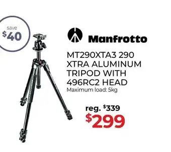 Gosselin Photo Manfrotto MT290XTA3 290 XTRA ALUMINUM TRIPOD WITH 496RC2 HEAD offer