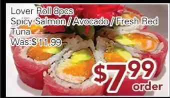 Ample Food Market Lover Roll 8pcs Spicy Salmon /Avocado/Fresh Red Tuna offer