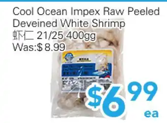 Ample Food Market Cool Ocean Impex Raw Peeled Deveined White Shrimp offer