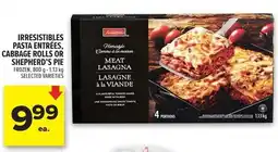 Metro Irresistibles pasta entrées, cabbage rolls or shepherd's pie offer