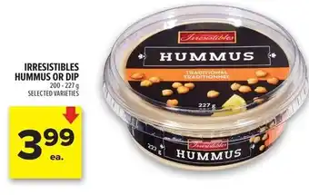 Metro Irresistibles hummus or dip offer