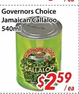 Bestco Food Mart Governors Choice Jamaican Callaloo offer