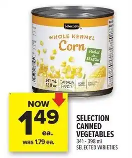 Metro Selection canned vegetables offer