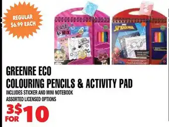 Len's Mill Stores GREENRE ECO COLORING PENCILS & ACTIVITY PAD offer