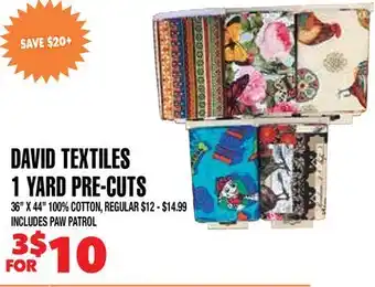 Len's Mill Stores DAVID TEXTILES 1 YARD PRE-CUTS offer