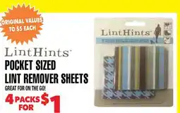 Len's Mill Stores POCKET SIZED LINT REMOVER SHEETS offer