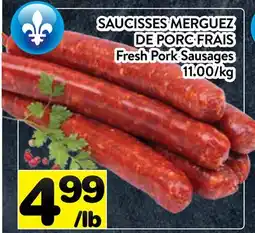 Supermarché PA SAUCISSES MERGUEZ DE PORC FRAIS | Fresh Pork Sausages offer